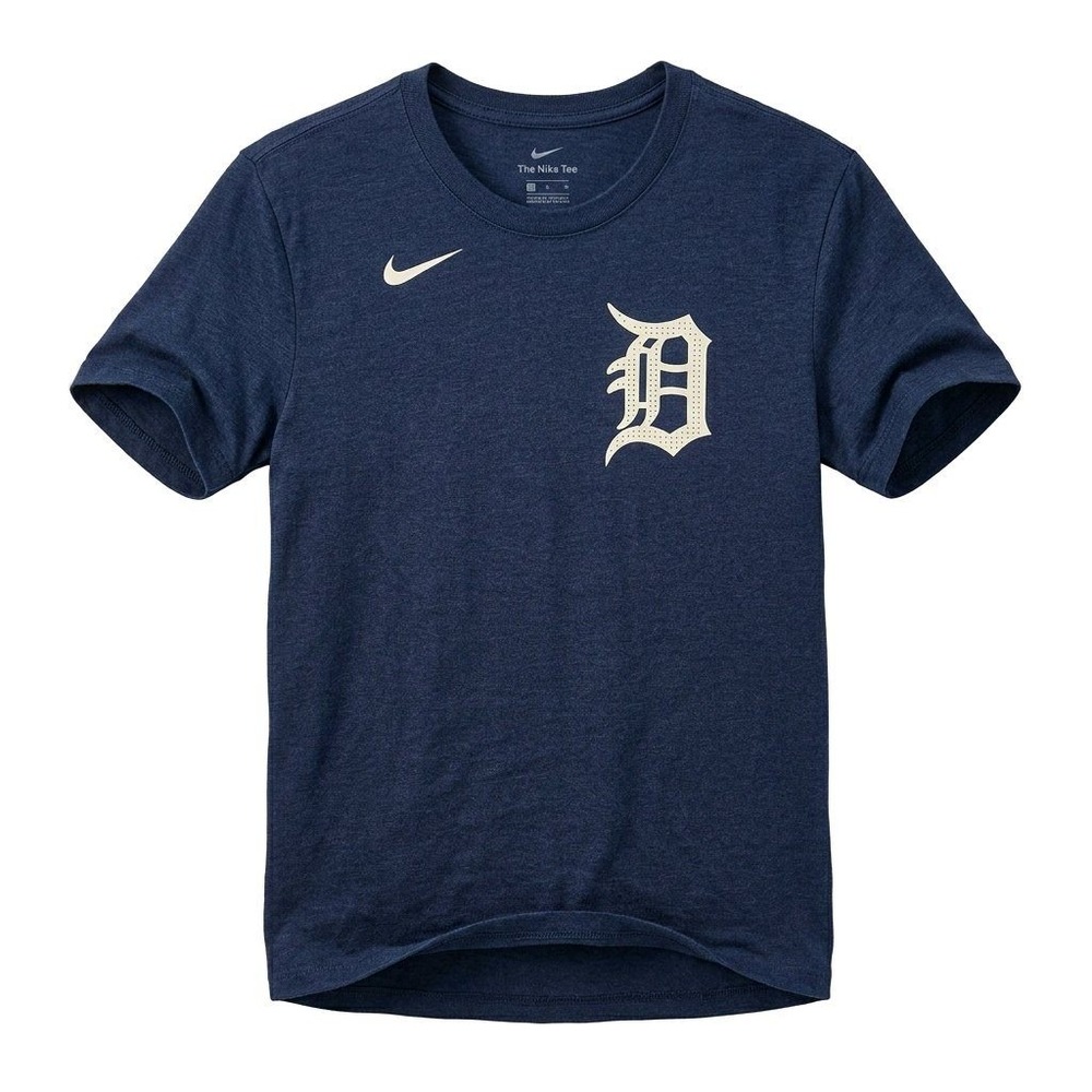 Nike Mens Detroit Tigers Kerry Carpenter #30 Navy Blue Graphic T-Shirt Medium